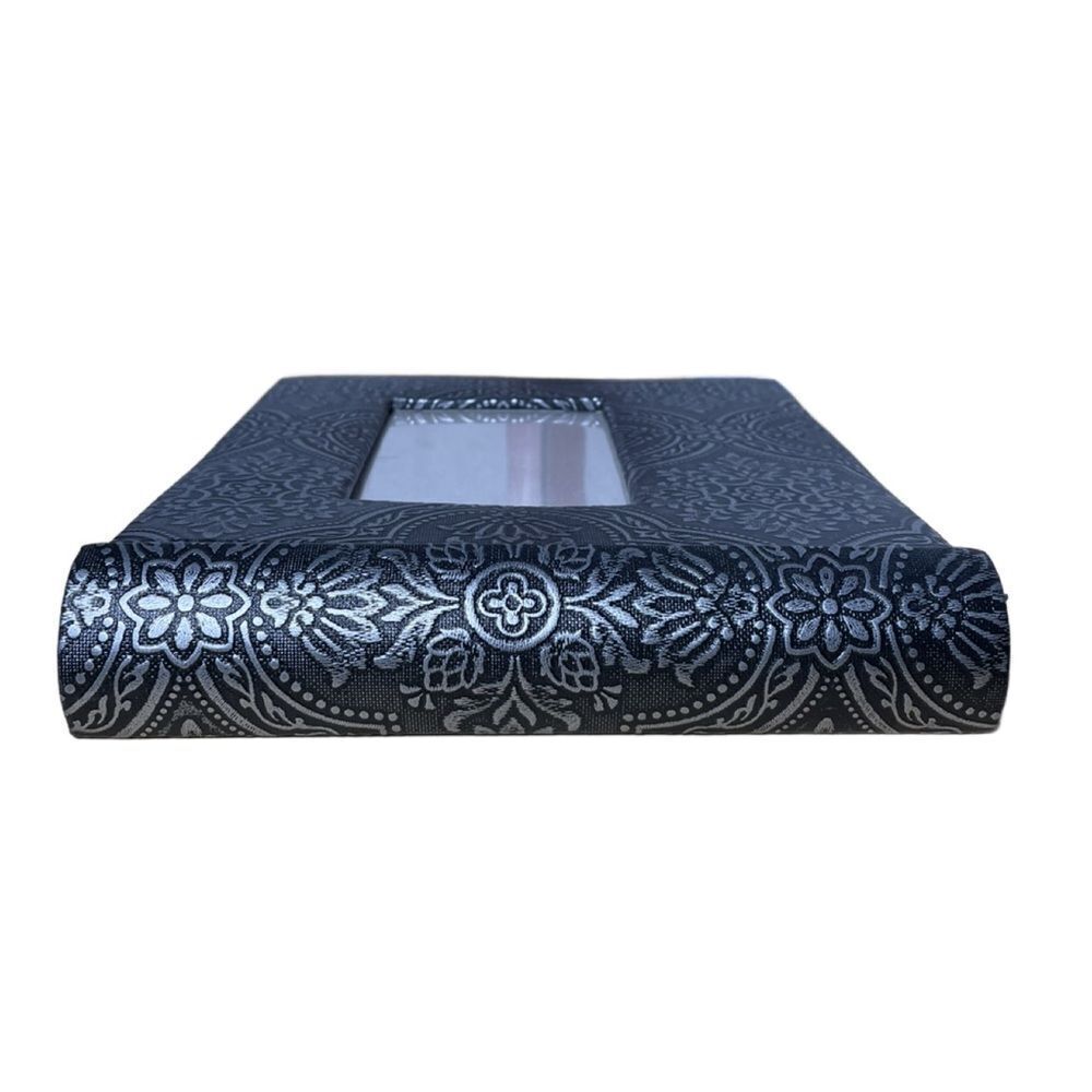 Black and Silver Photo Album w/Embossed Floral Designs Holds 200 4x6 Photos - Picture 3 of 13